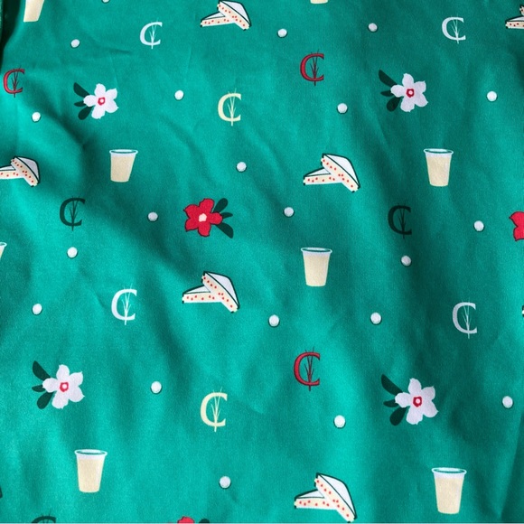 Criquet Golf Polo Shirt Mens M Green Augusta Print Floral Geometric Activewear - Picture 8 of 12